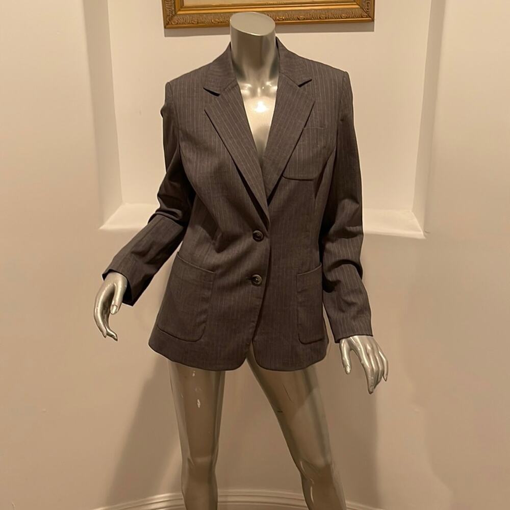 Banana Republic Grey Pinstripe Women Blazer Size 12